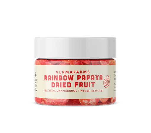 Verma Farms - CBD Edible - Rainbow Papaya CBD Infused Dried Fruit - 250mg