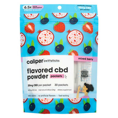 Caliper CBD - CBD Edible - Mixed Berry Swiftsticks Powder - 20mg - 30 Count