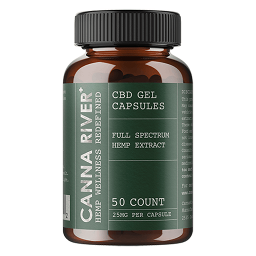 Canna River - CBD Capsules - Full Spectrum Gels with Hemp Extract - 25mg