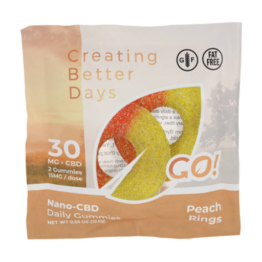 Creating Better Days - CBD Edible - Go! Nano-CBD Peach Rings - 30mg