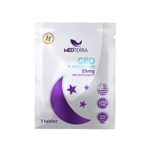 Medterra - CBD Tablets - Melatonin Sleep On The Go Packs - 25mg