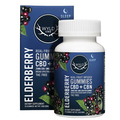Wyld CBD - CBD Edible - Elderberry CBN Gummies - 25mg - 20 Count Bottle
