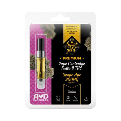 Liquid Gold CBD - Delta 8 Vape Cartridge - Grape Ape - 900mg