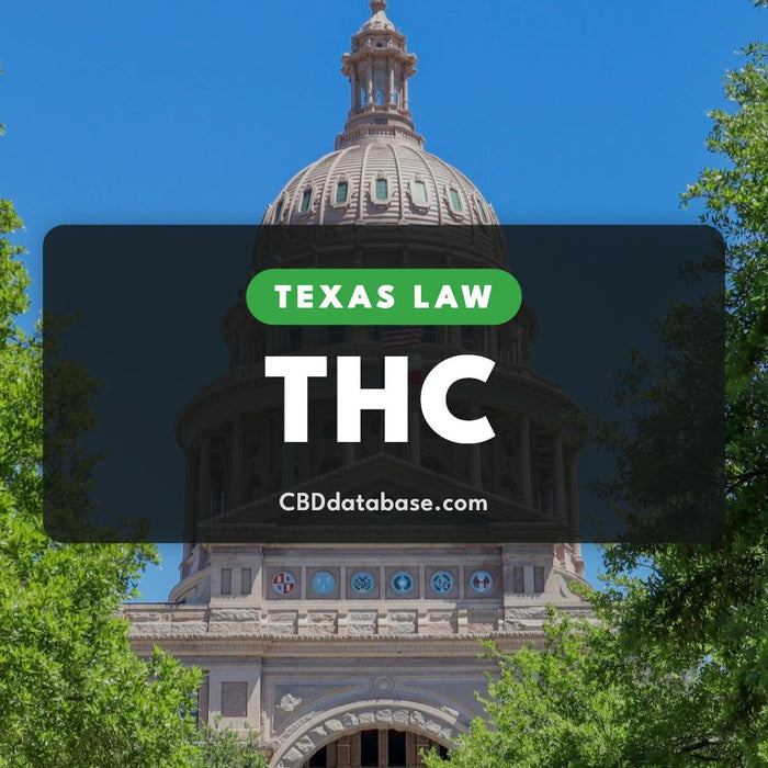 Texas Law: THC, Texas State Capitol dome in Austin framed by trees