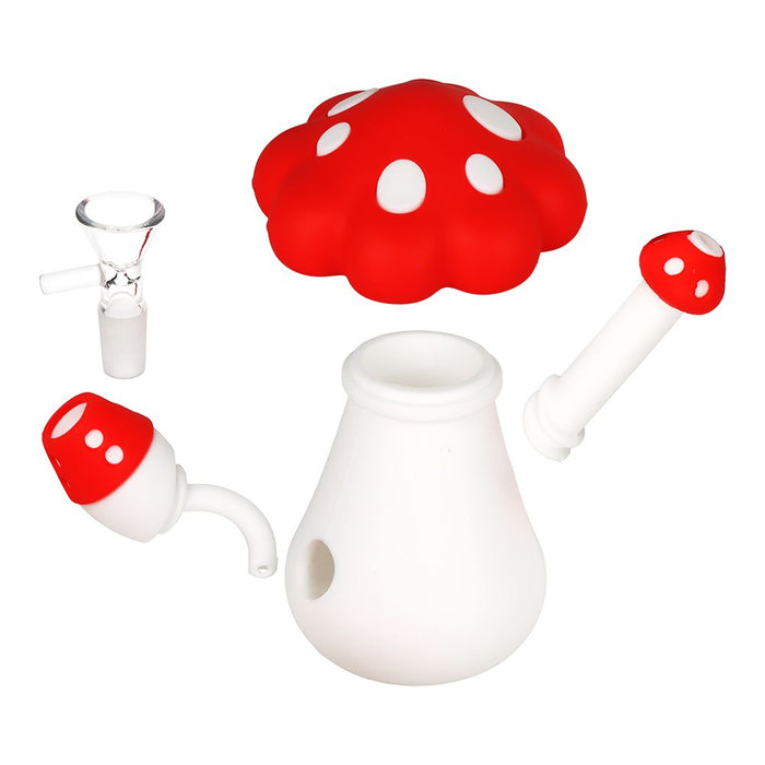 SeshGear Red Mushroom Silicone Bong - 4.5" / 14mm F / Red