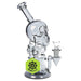SeshGear Stacked Skulls Electroplated Glass Bong - 9" / 14mm F / Smoke
