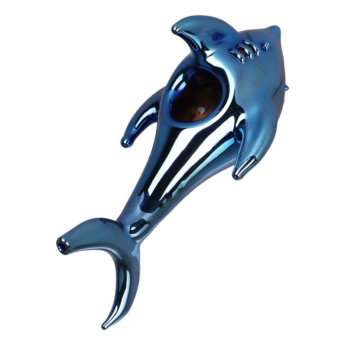 SeshGear Electroplated Cobalt Chomper Glass Hand Pipe - 5"