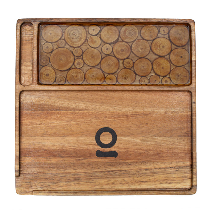 ONGROK Natural Acacia Wood Rolling Tray