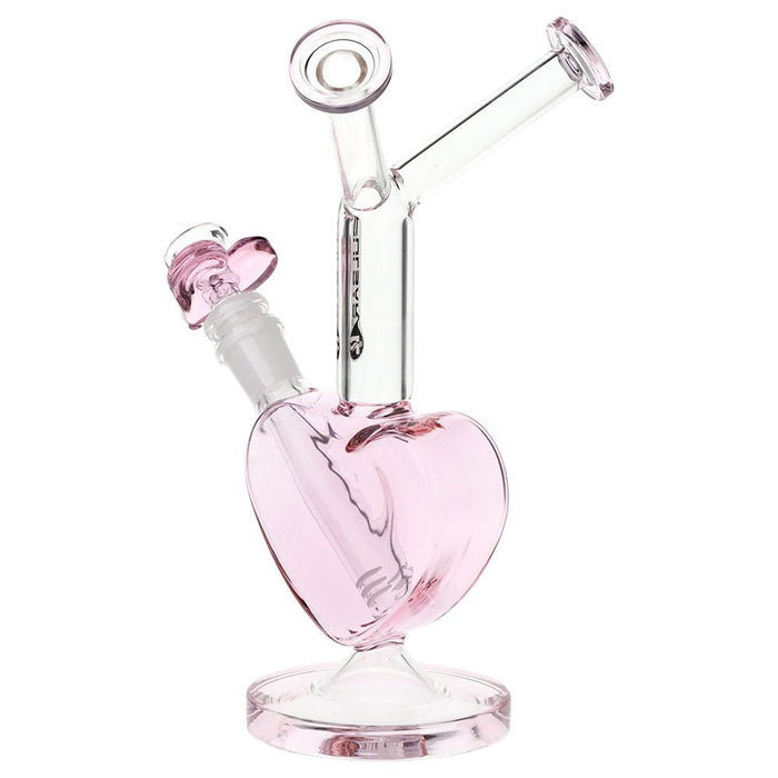 Pulsar Double Kiss Heart Glass Bong - 11" / 14mm F