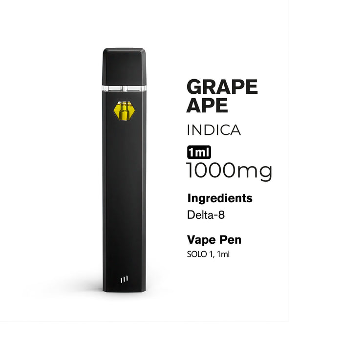 Chill Plus Delta 8 disposable vape pen Grape Ape label