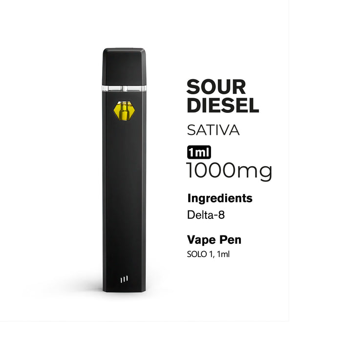 Chill Plus Delta 8 disposable vape pen Sour Diesel label