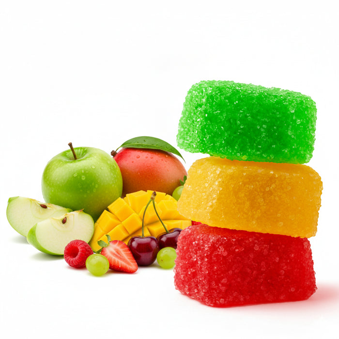 Chill Plus Delta 8 + THCP Gummies Fruity Mix 100mg (30 Count) gummies with fruit
