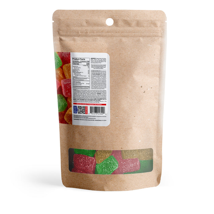 Chill Plus Delta 8 + THCP Gummies Fruity Mix 100mg (30 Count) back of pack