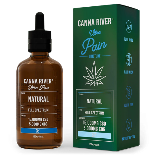 Canna River Ultra Pain Full Spectrum CBD Oil with CBG 20000mg (120mL) Natural