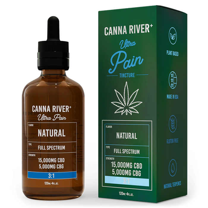 Canna River Ultra Pain Full Spectrum CBD Oil with CBG 20000mg (120mL) Natural