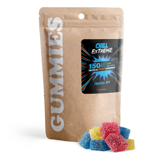 Chill Extreme Delta 8 + THCP Gummies Tropical Mix 150mg (30 Count) pack