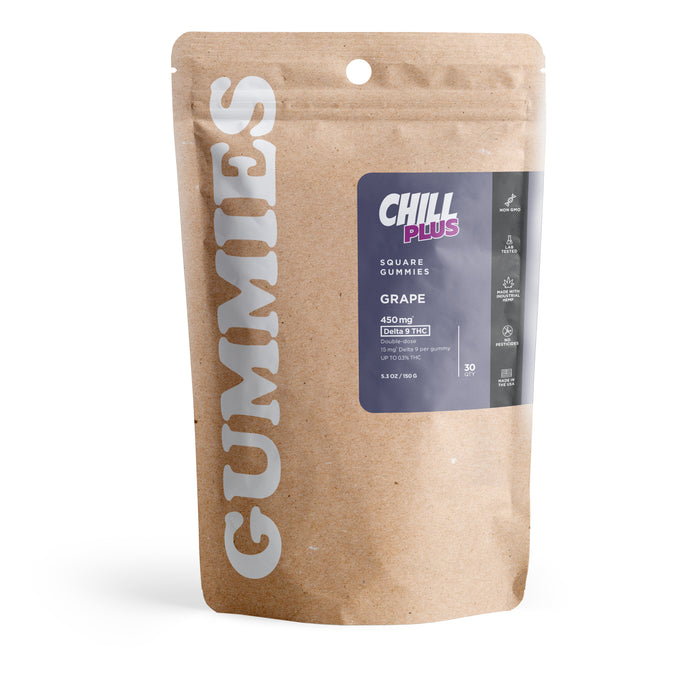 Chill Plus Delta 9 Gummies Grape 15mg (30 Count) pack