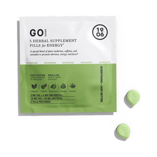 1906 Go Drops 2mg THC and 5mg CBD Pills 5 Count pouch