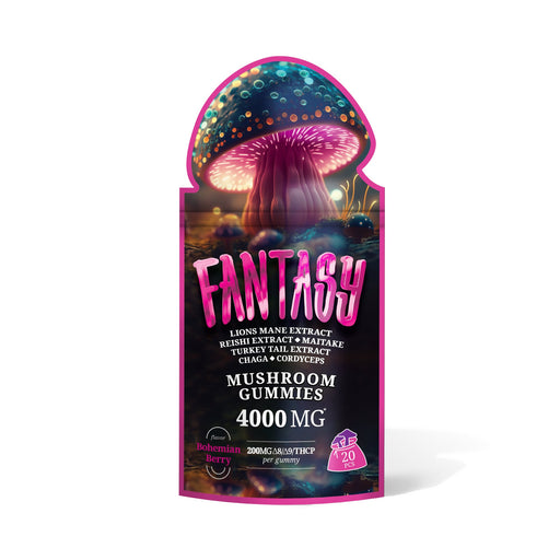 Fantasy Delta 8 + Delta 9 + THCP Mushroom Blend Gummies Bohemian Berry 200mg (20 Count) pack