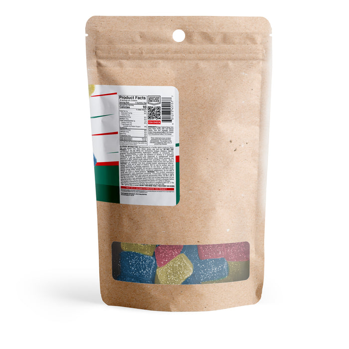 Chill Extreme Delta 8 + Delta 9 + THCP Mushroom Blend Gummies Mixed Fruits 200mg (30 Count) back of pack