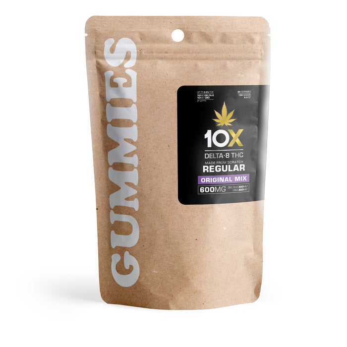 10X Delta 8 + CBD Gummies Original 20mg (30 Count) pack