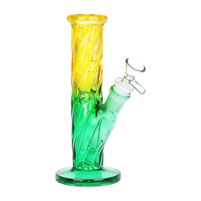 SeshGear Twist Ombre Straight Tube Glass Bong | 7.75" | 14mm F