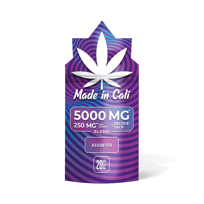 Made In Cali Delta 8 + THCP Gummies Assorted 250mg (20 Count) pack