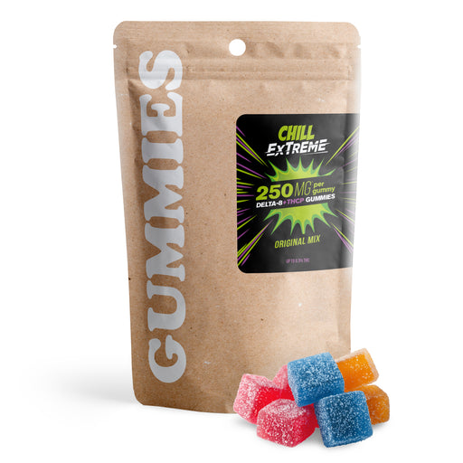 Chill Extreme Delta 8 + THCP Gummies Original Mix 250mg (30 Count) pack