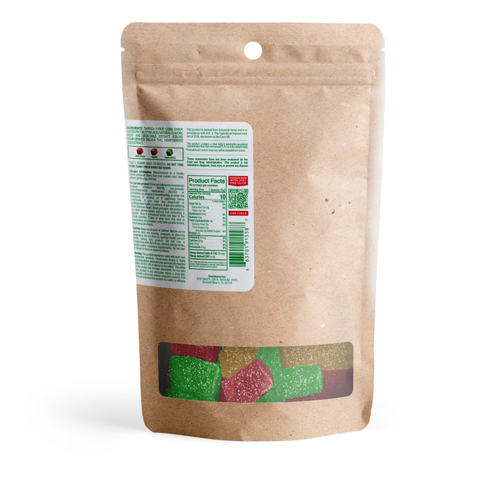 Chill Plus Delta 8 + CBD Gummies Fruity Mix 25mg (30 Count) back of pack