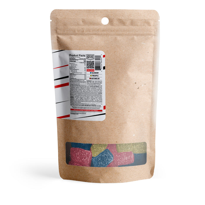 Chill Extreme Delta 8 Gummies Tropical Mix (25mg, 75mg & 150mg) back of pack