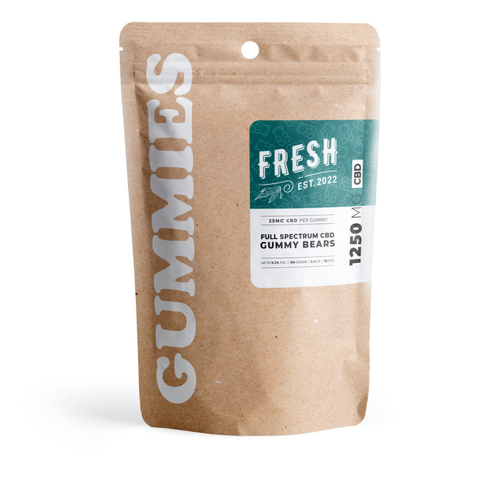 Fresh Full Spectrum CBD Gummy Bears 25mg pouch