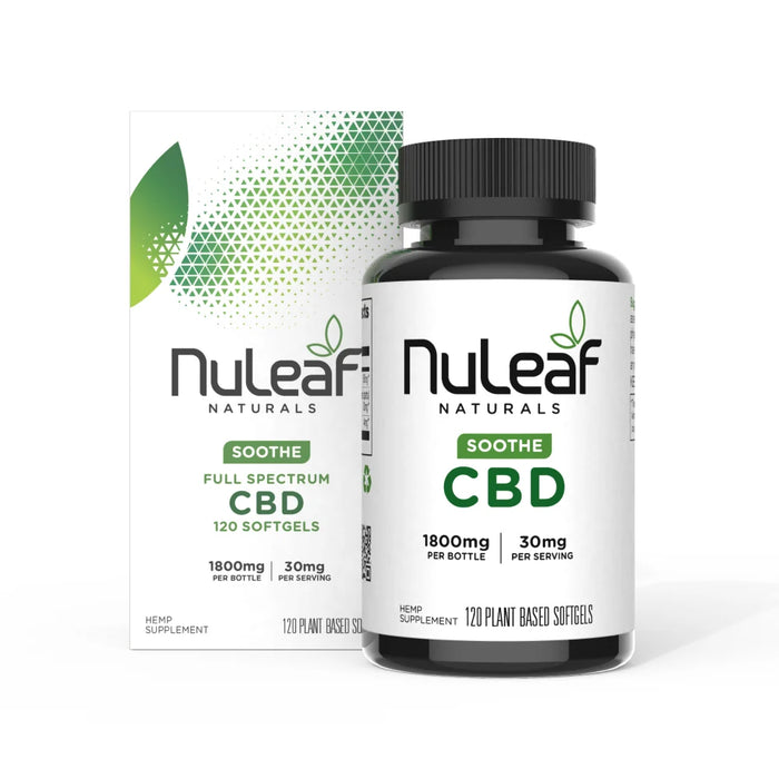 NuLeaf Naturals Full Spectrum CBD Softgels 1800mg (120 ct) | CBDdatabase.com