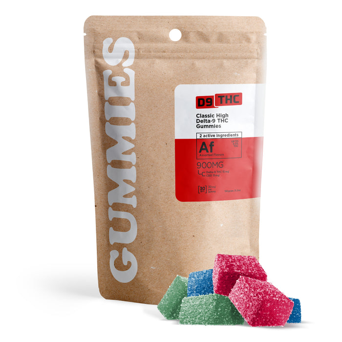 D9 THC Classic High Gummies Delta 9 + CBD Assorted 30mg (30 Count) pack with gummies