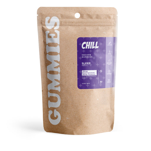 Chill Sleep Gummies Broad Spectrum CBD and Melatonin Blackberry 30mg (30 Count) pack