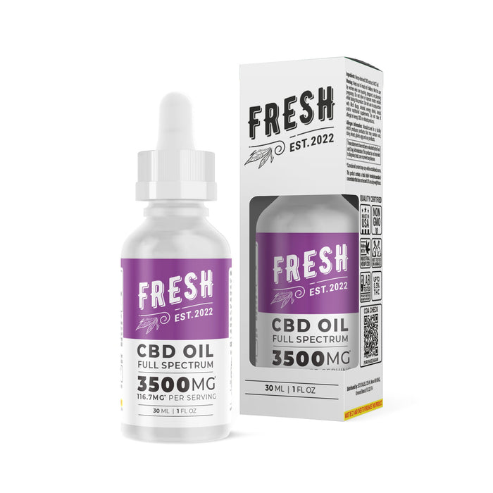 Fresh Full Spectrum CBD Oil 3500mg bottle and box