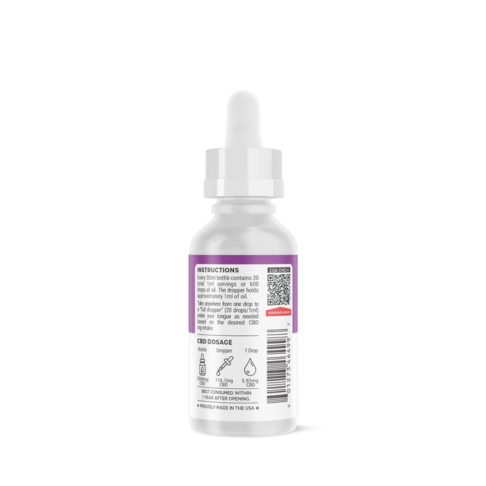 Fresh Full Spectrum CBD Oil 3500mg bottle label