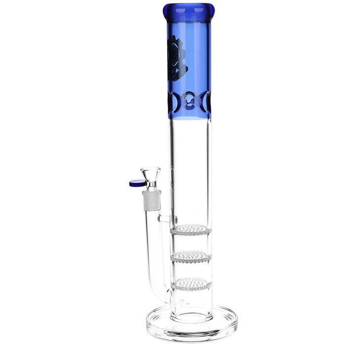 SeshGear Triple Honeycomb Perc Straight Tube Bong - 15" / 14mm F