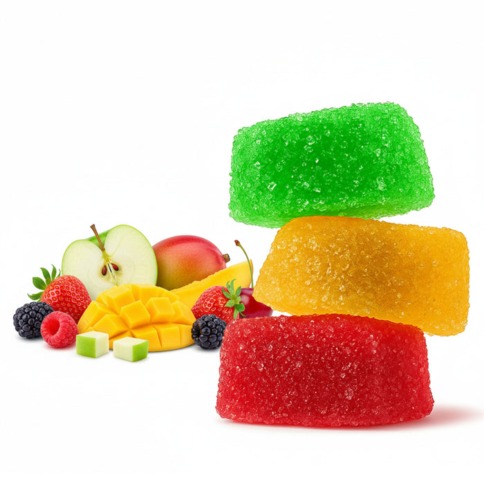 Chill Extreme Delta 8 + THCP Gummies Fruity Mix 500mg (30 Count) gummies with fruit