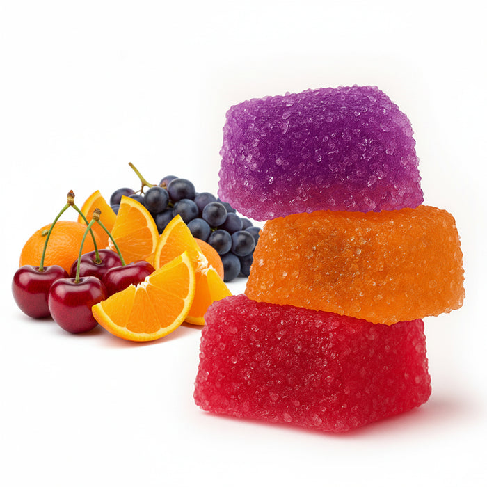 Chill Plus Delta 8 + THCP Gummies Paradise Mix 50mg (30 Count) gummies with fruit
