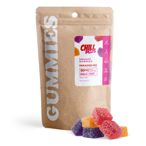 Chill Plus Delta 8 + THCP Gummies Paradise Mix 50mg (30 Count) pack