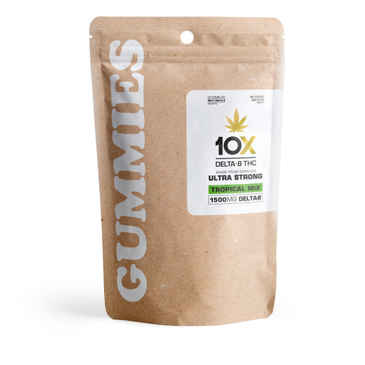 10X Delta 8 Gummies Tropical Mix 50mg (30 Count) pack