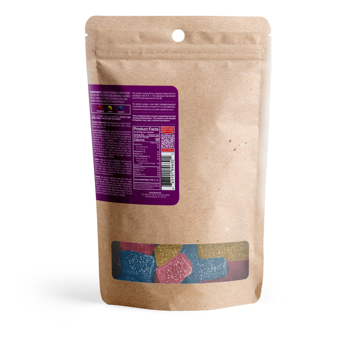 Chill Plus Delta 8 Gummies Tropical Mix 50mg (30 Count) back of pack