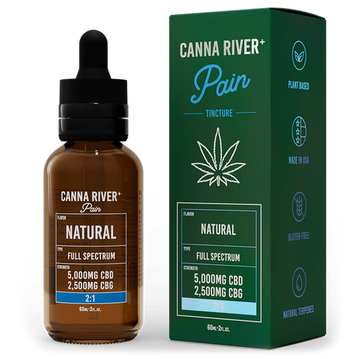 Canna River Pain Full Spectrum CBD Oil with CBG 5000mg (60mL) Natural