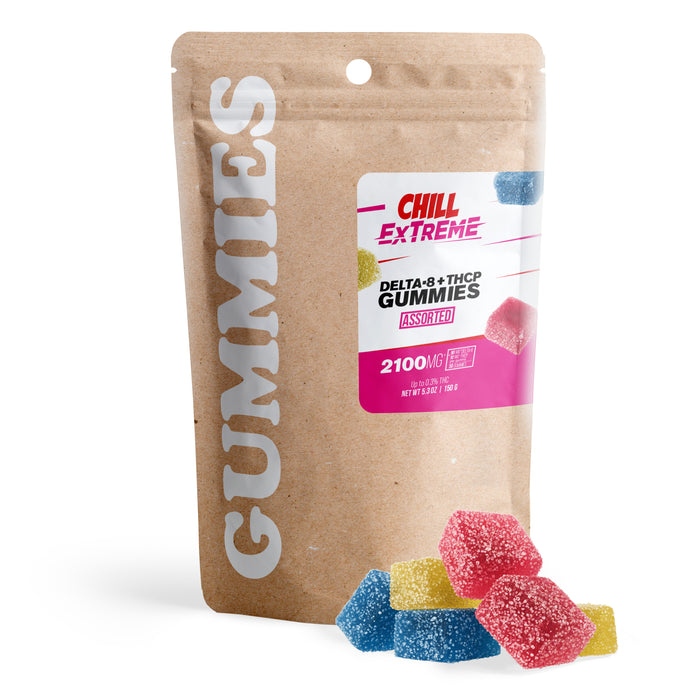 Chill Extreme Delta 8 + THCP Gummies Mixed Fruits 70mg (30 Count) pack