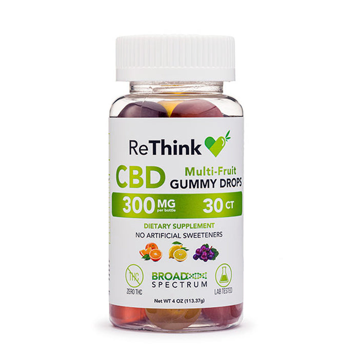 ReThink CBD Gummy Drops Multi-Fruit 10mg (30 Count) | CBDdatabase.com