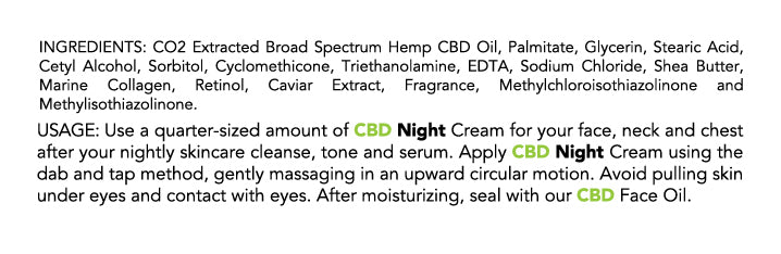 ReThink CBD Night Cream label | CBDdatabase.com