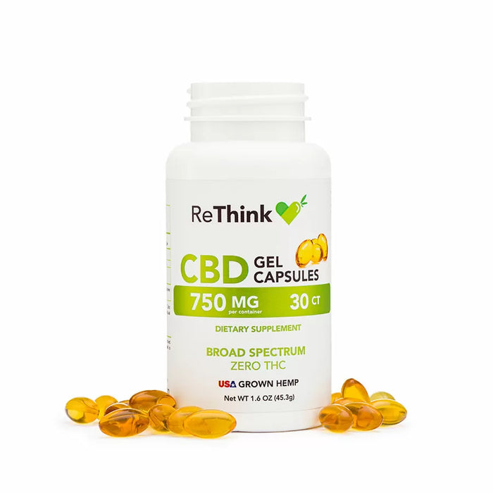 ReThink CBD Soft Gel Capsules 25mg (30 Count) | CBDdatabase.com