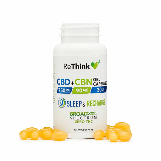 ReThink Sleep & Recharge CBD Gel Capsules + CBN 25mg (30 Count) | CBDdatabase.com