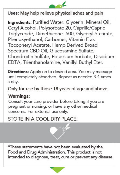ReThink CBD Muscle & Joint Cream Pump label | CBDdatabase.com