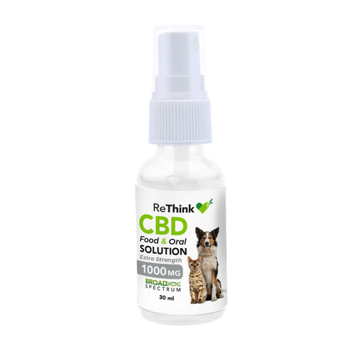 ReThink CBD Food & Oral Solution for Pets Unflavored 1000mg (30ml) | CBDdatabase.com